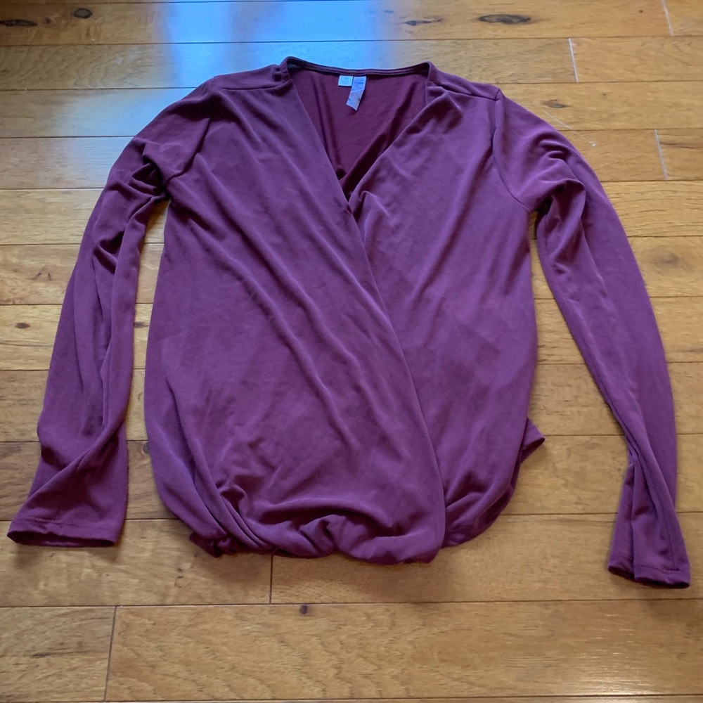 Faded Maroon Surplice Top